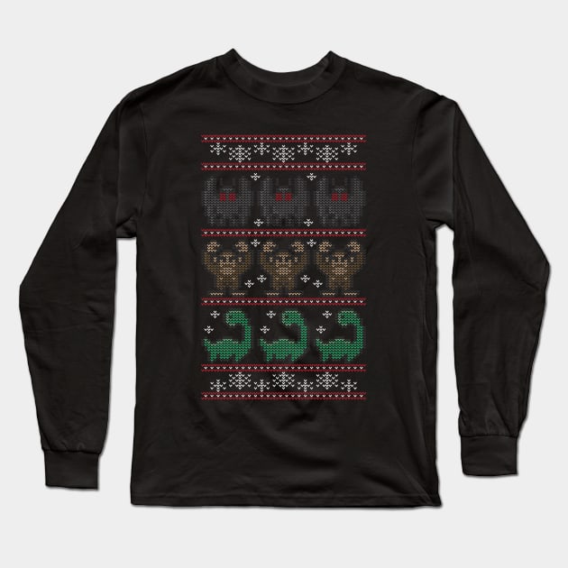 Cryptid Christmas Long Sleeve T-Shirt by jrberger